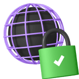 technological globe protected icon